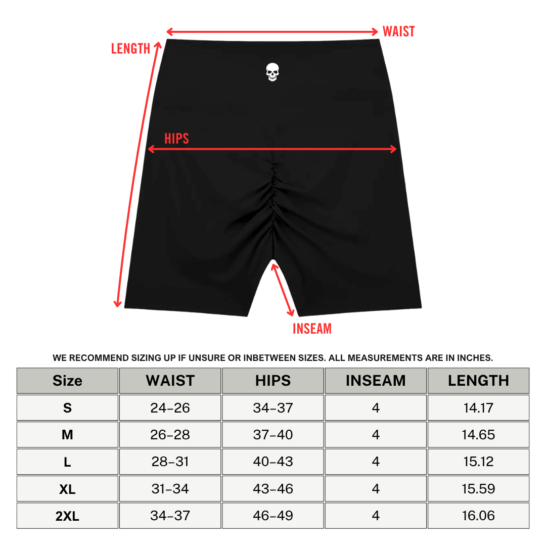 Bare Bones High-Waisted Scrunch Yoga Shorts - Goth Cloth Co.260709PODBK7613016