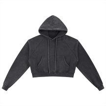 Basic B Grunge Wash Cropped Hoodie - Goth Cloth Co.251001PODBD0338001