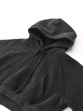 Basic B Grunge Wash Cropped Hoodie - Goth Cloth Co.251001PODBD0338013