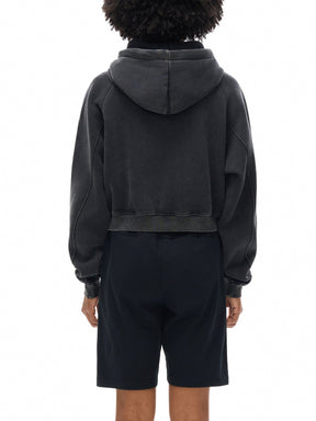 Basic B Grunge Wash Cropped Hoodie - Goth Cloth Co.251001PODBD0338013