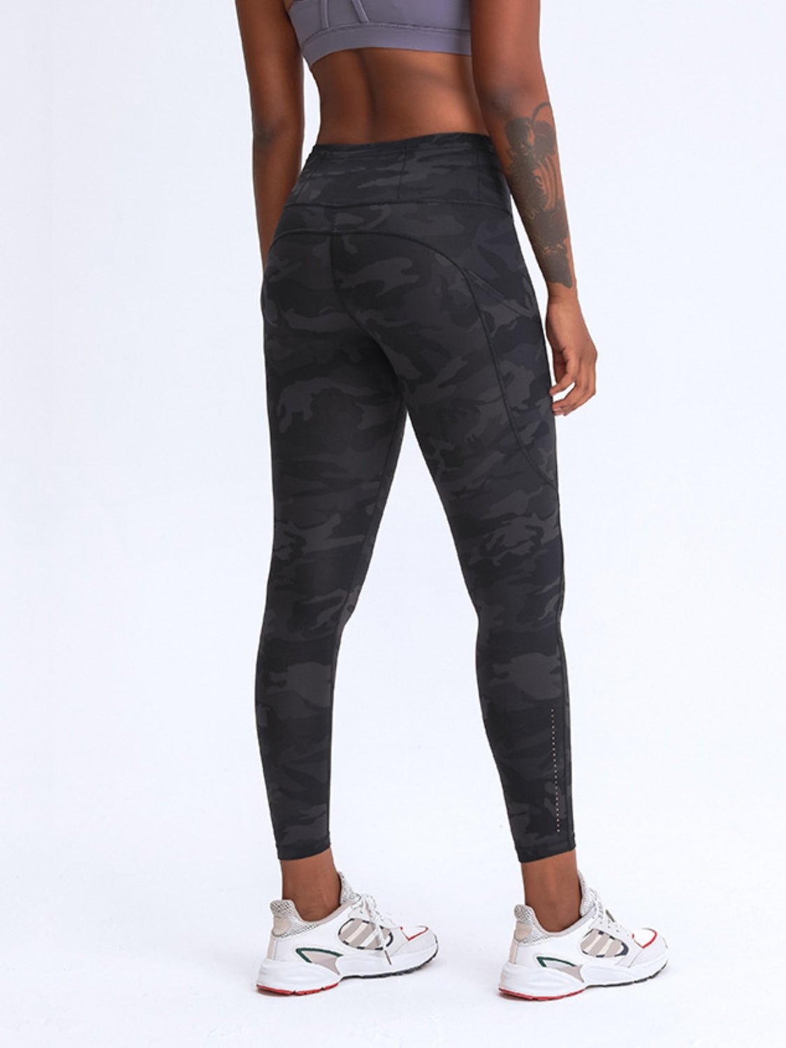 Basic B Wide Waistband Leggings with Pockets - Goth Cloth Co.100102919876427