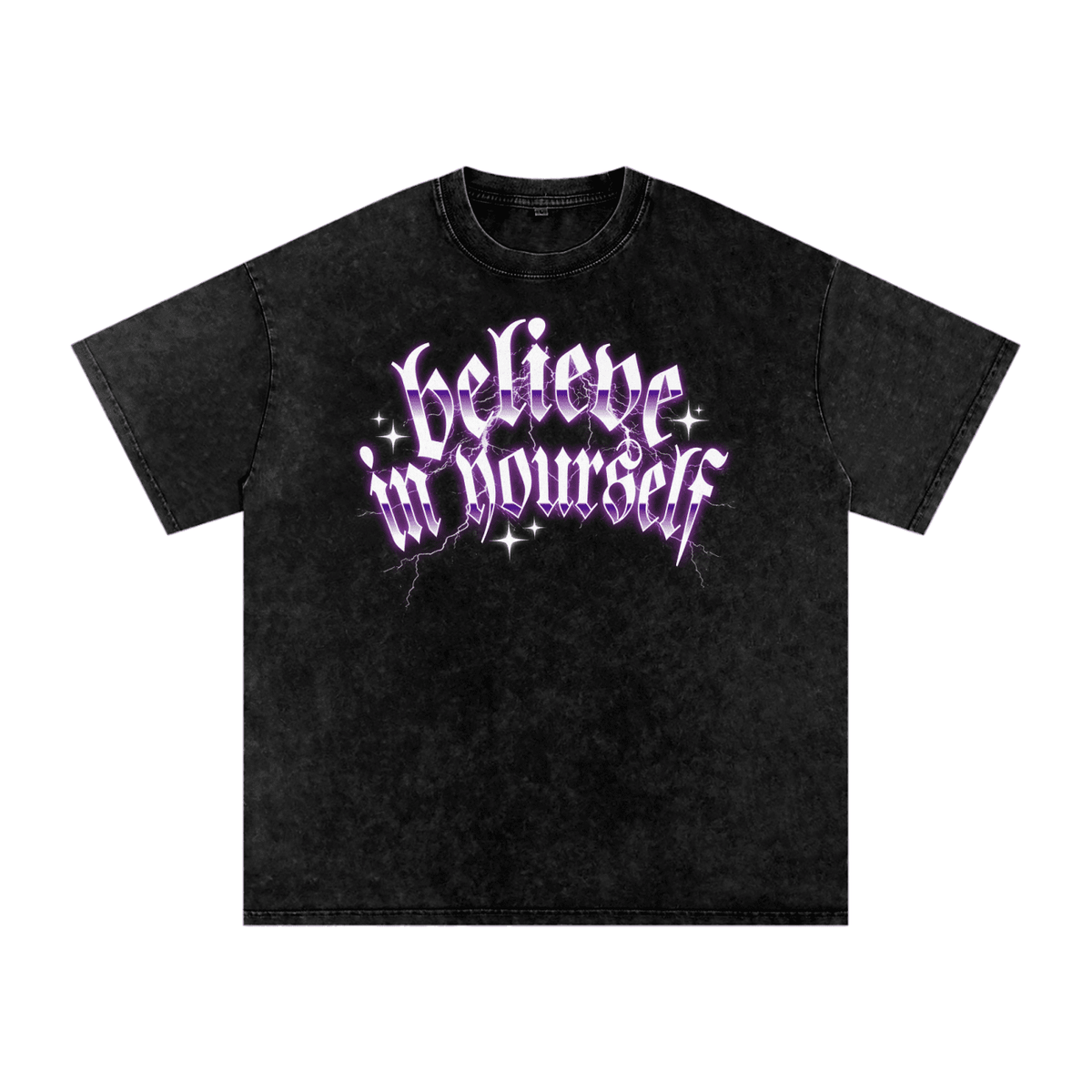 Believe in Yourself 80's Acid Wash Tee - Goth Cloth Co.260108PODPQ0717001