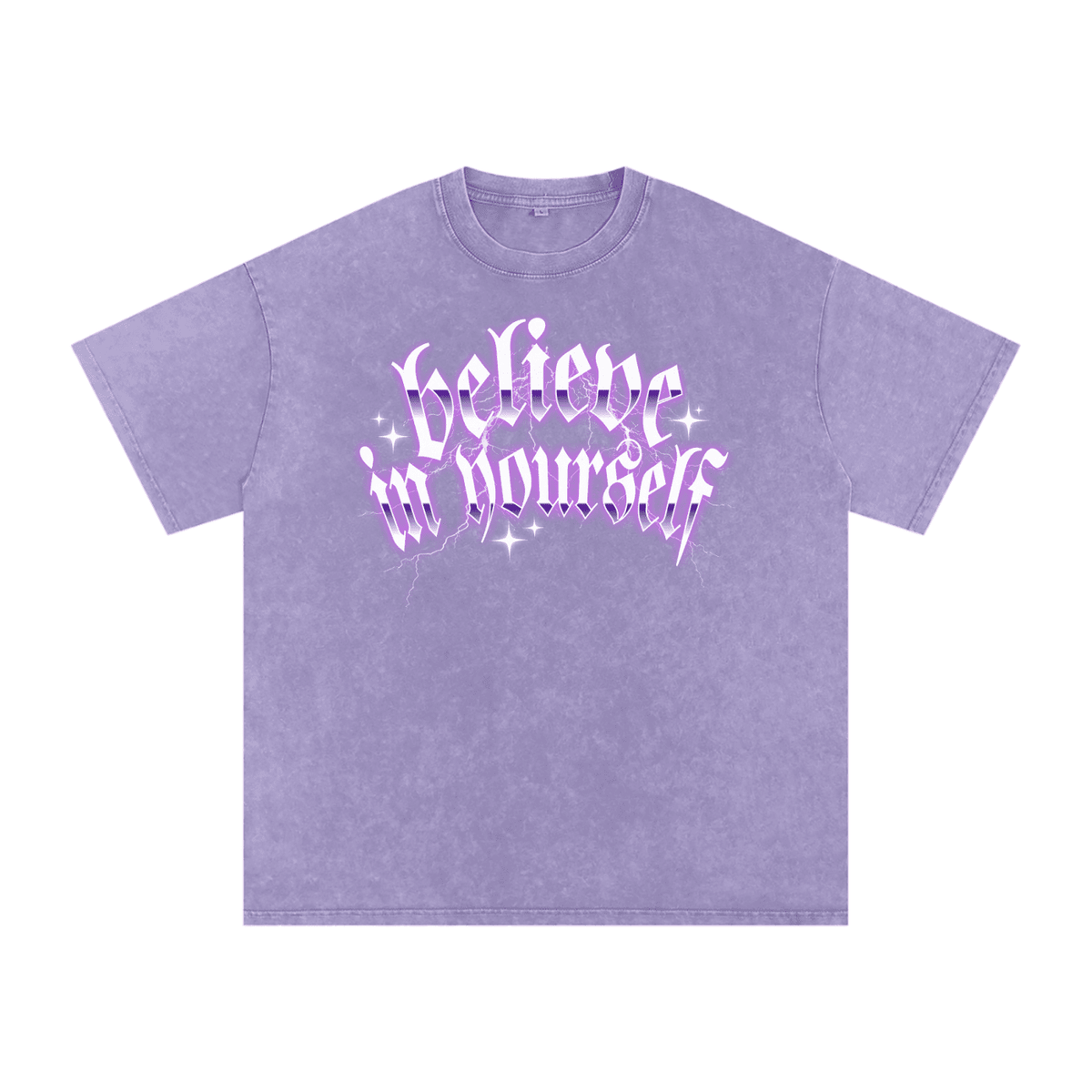 Believe in Yourself 80's Acid Wash Tee - Goth Cloth Co.260108PODPQ0717007