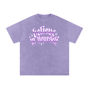 Believe in Yourself 80's Acid Wash Tee - Goth Cloth Co.260108PODPQ0717007