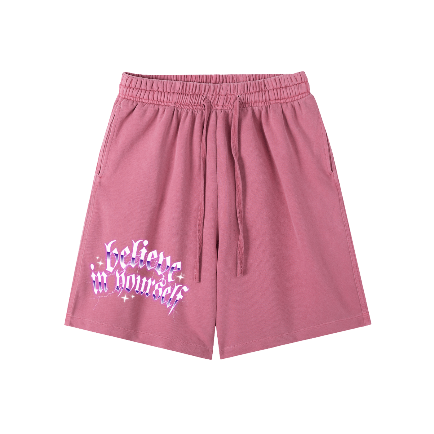 Believe in Yourself Metal Vintage Wash Cotton Shorts - Goth Cloth Co.251219PODPW0437011