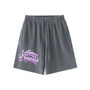 Believe in Yourself Metal Vintage Wash Cotton Shorts - Goth Cloth Co.251219PODPW0437016