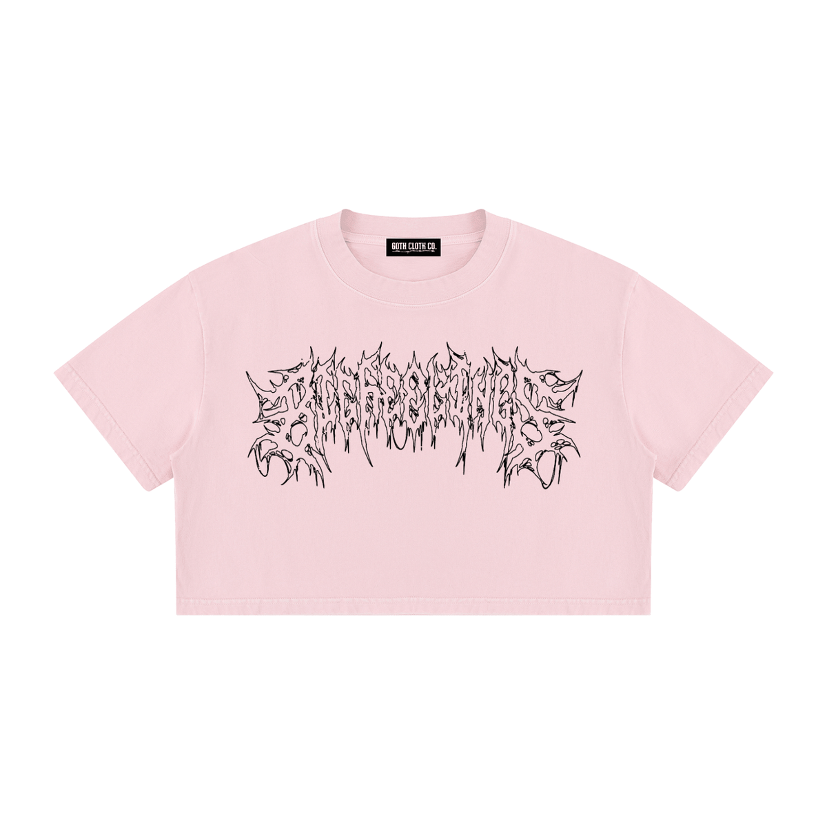Big Feelings Metal Font Mineral Wash Crop Top - Goth Cloth Co.260716PODAA1680001