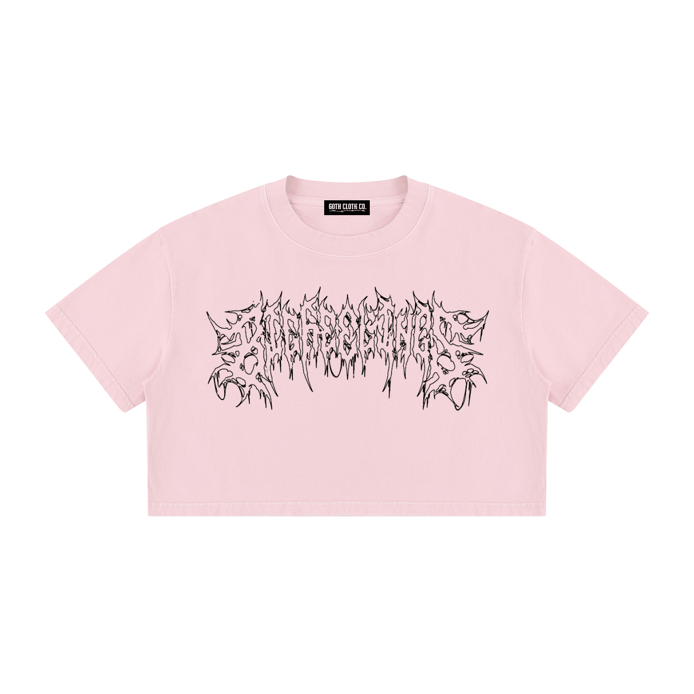 Big Feelings Metal Font Mineral Wash Crop Top - Goth Cloth Co.260716PODAA1680001