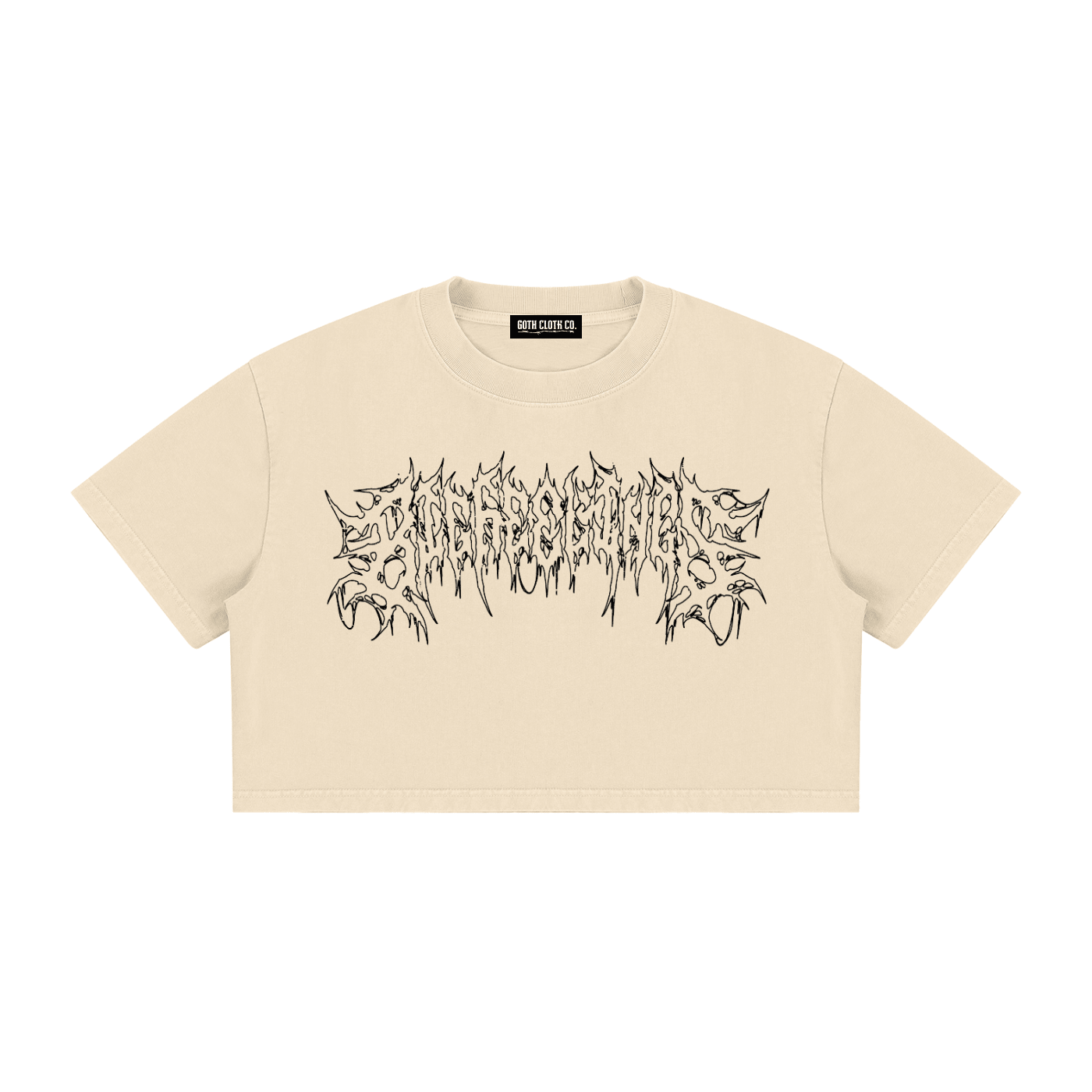 Big Feelings Metal Font Mineral Wash Crop Top - Goth Cloth Co.260716PODAA1680006