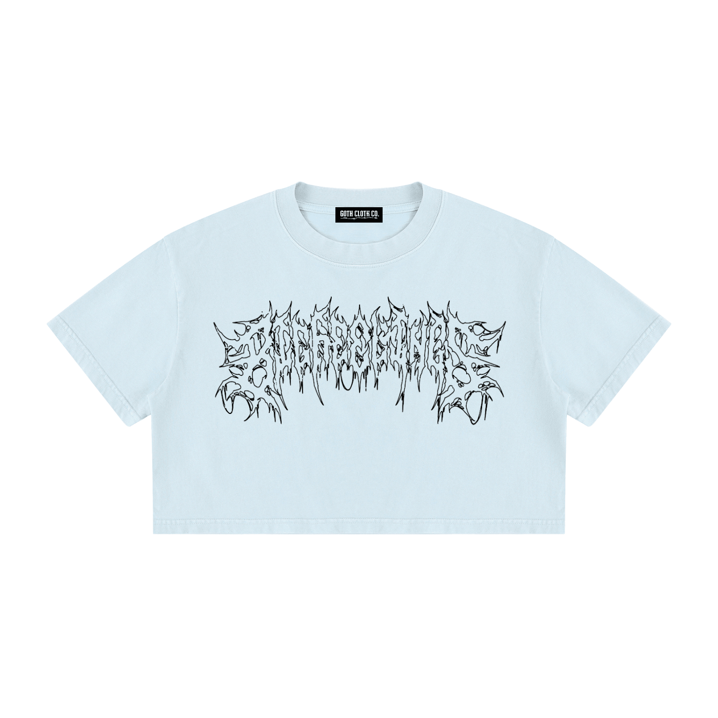 Big Feelings Metal Font Mineral Wash Crop Top - Goth Cloth Co.260716PODAA1680011