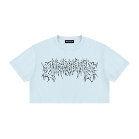 Big Feelings Metal Font Mineral Wash Crop Top - Goth Cloth Co.260716PODAA1680011