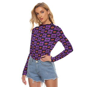 Bite Me Women's Long Sleeve Mesh Top - Goth Cloth Co.ADS-3WTXWC16-PFCV1-FFFFFF-XS