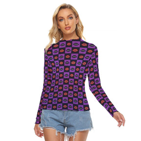 Bite Me Women's Long Sleeve Mesh Top - Goth Cloth Co.ADS-3WTXWC16-PFCV1-FFFFFF-XS