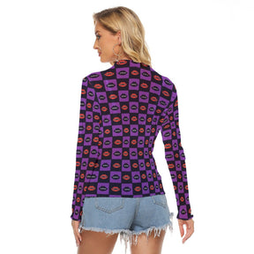 Bite Me Women's Long Sleeve Mesh Top - Goth Cloth Co.ADS-3WTXWC16-PFCV1-FFFFFF-XS