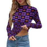 Bite Me Women's Long Sleeve Mesh Top - Goth Cloth Co.ADS-3WTXWC16-PFCV1-FFFFFF-XS