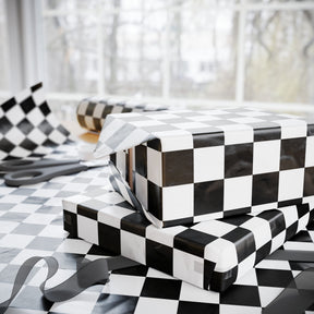 Black and White Checkerboard Gift Wrap Paper - Goth Cloth Co.Home Decor25685782000253023340