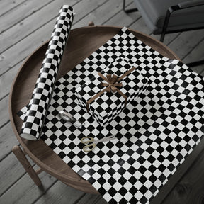 Black and White Checkerboard Gift Wrap Paper - Goth Cloth Co.Home Decor25685782000253023340