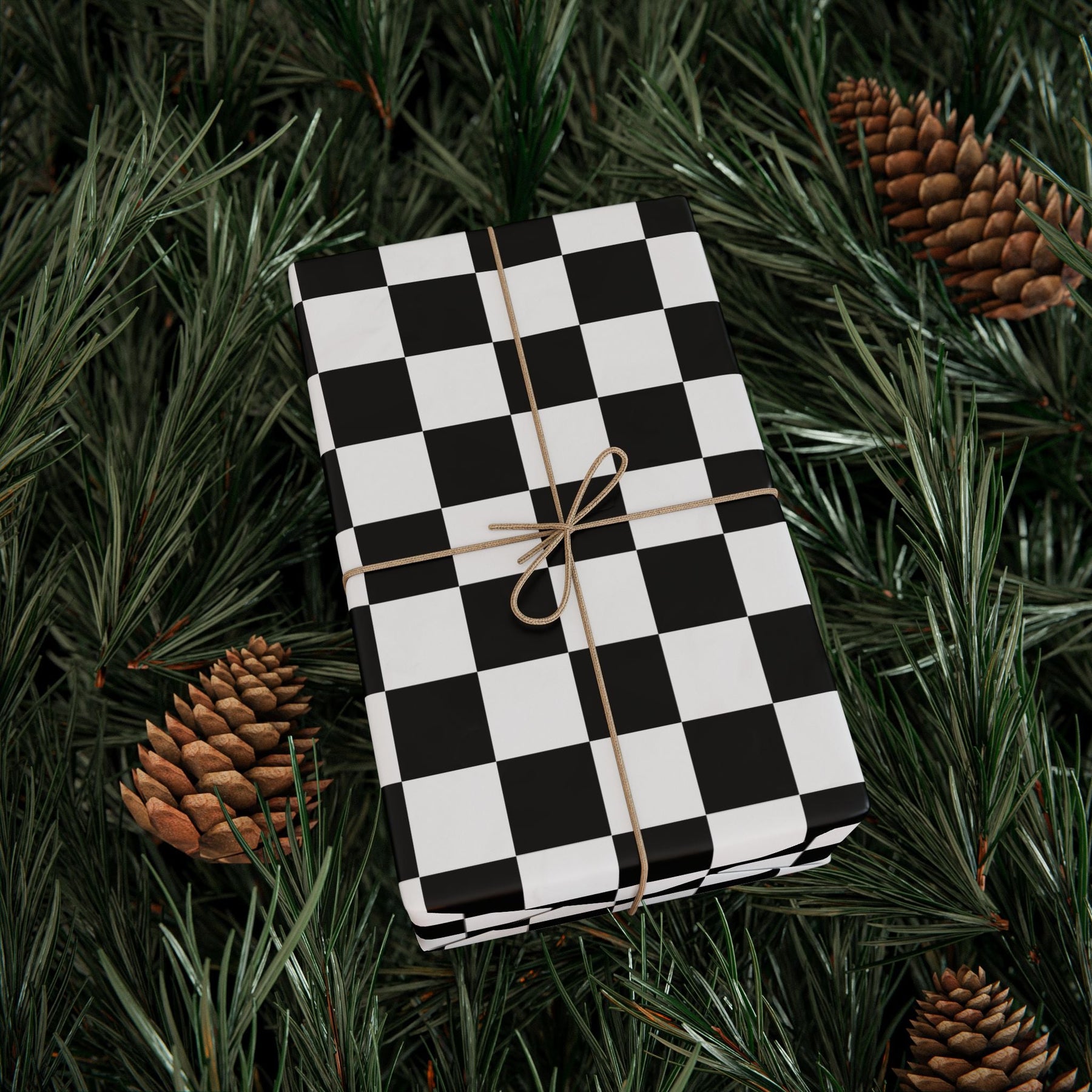 Black and White Checkerboard Gift Wrap Paper - Goth Cloth Co.Home Decor25685782000253023340
