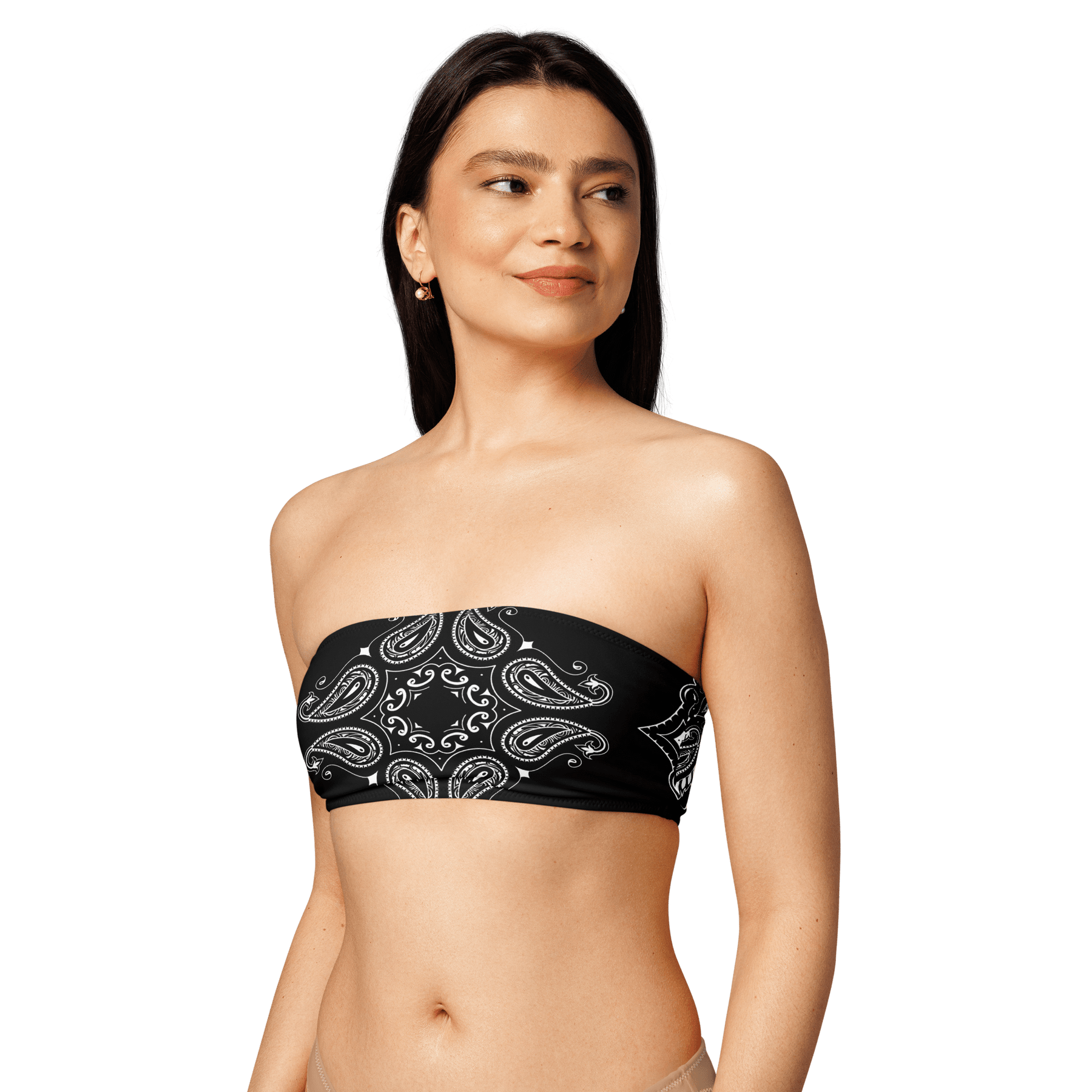 Black Bandana Bandeau Bikini Top - Goth Cloth Co.4620375_22682