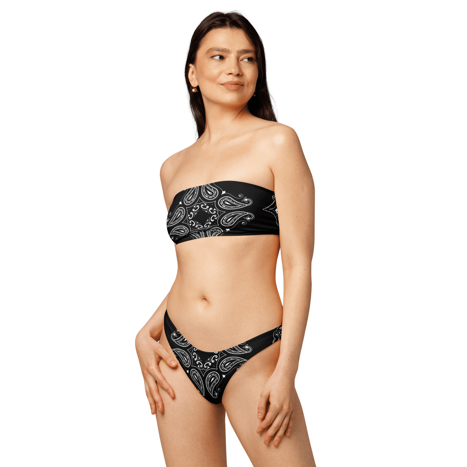 Black Bandana Bandeau Bikini Top - Goth Cloth Co.4620375_22682