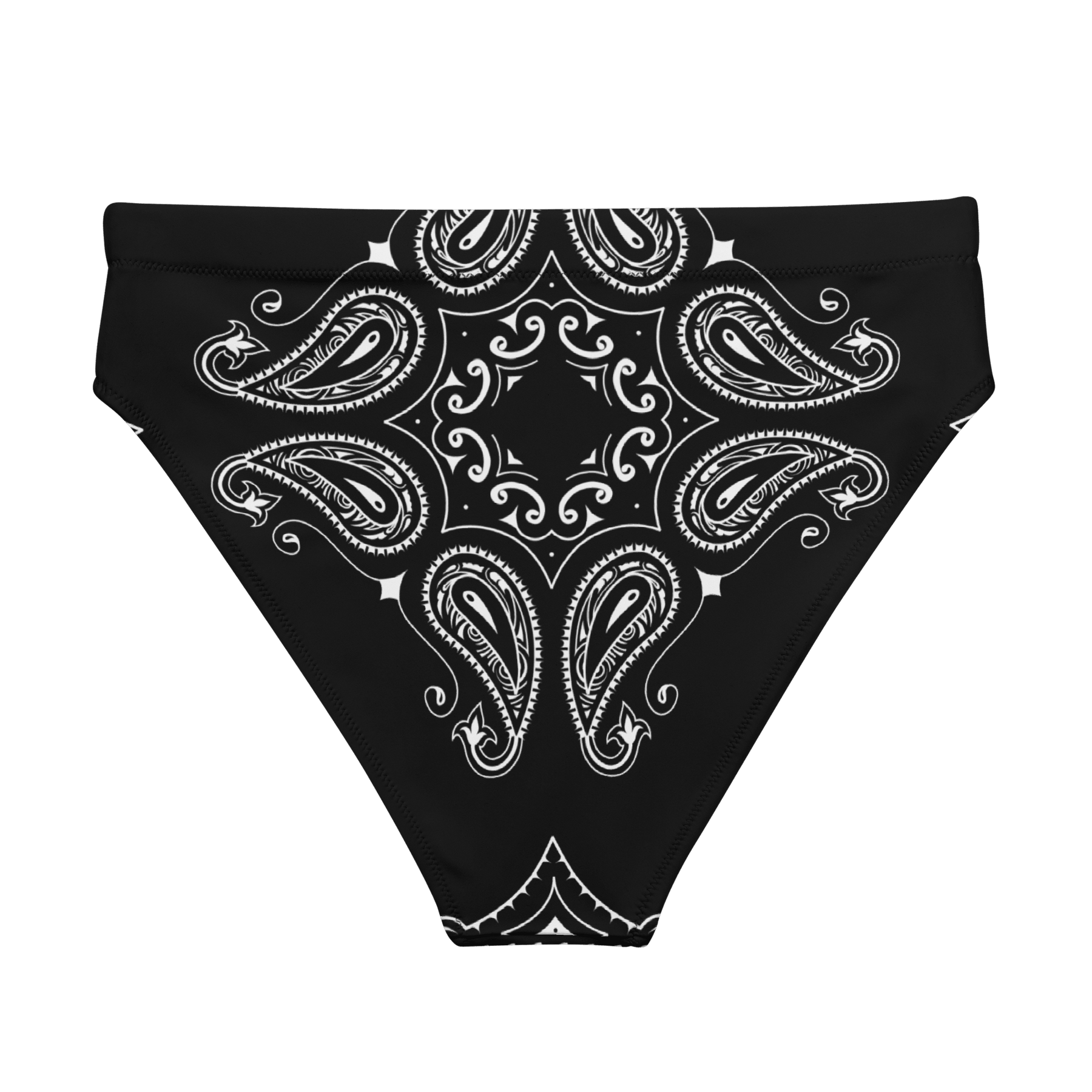Black Bandana High - Waisted Sport Bikini Bottom - Goth Cloth Co.1392459_12042