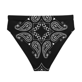 Black Bandana High - Waisted Sport Bikini Bottom - Goth Cloth Co.1392459_12042