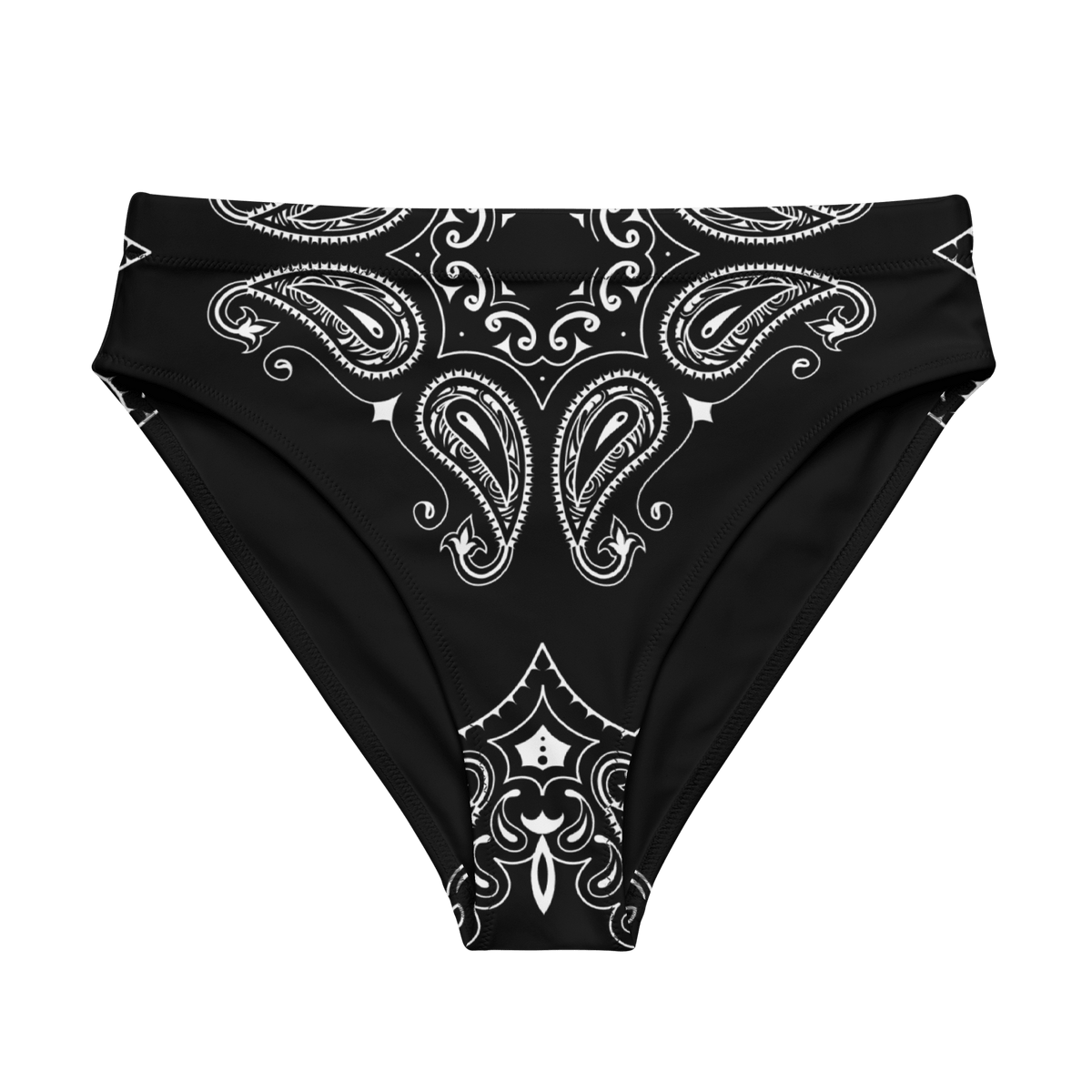 Black Bandana High - Waisted Sport Bikini Bottom - Goth Cloth Co.1392459_12042