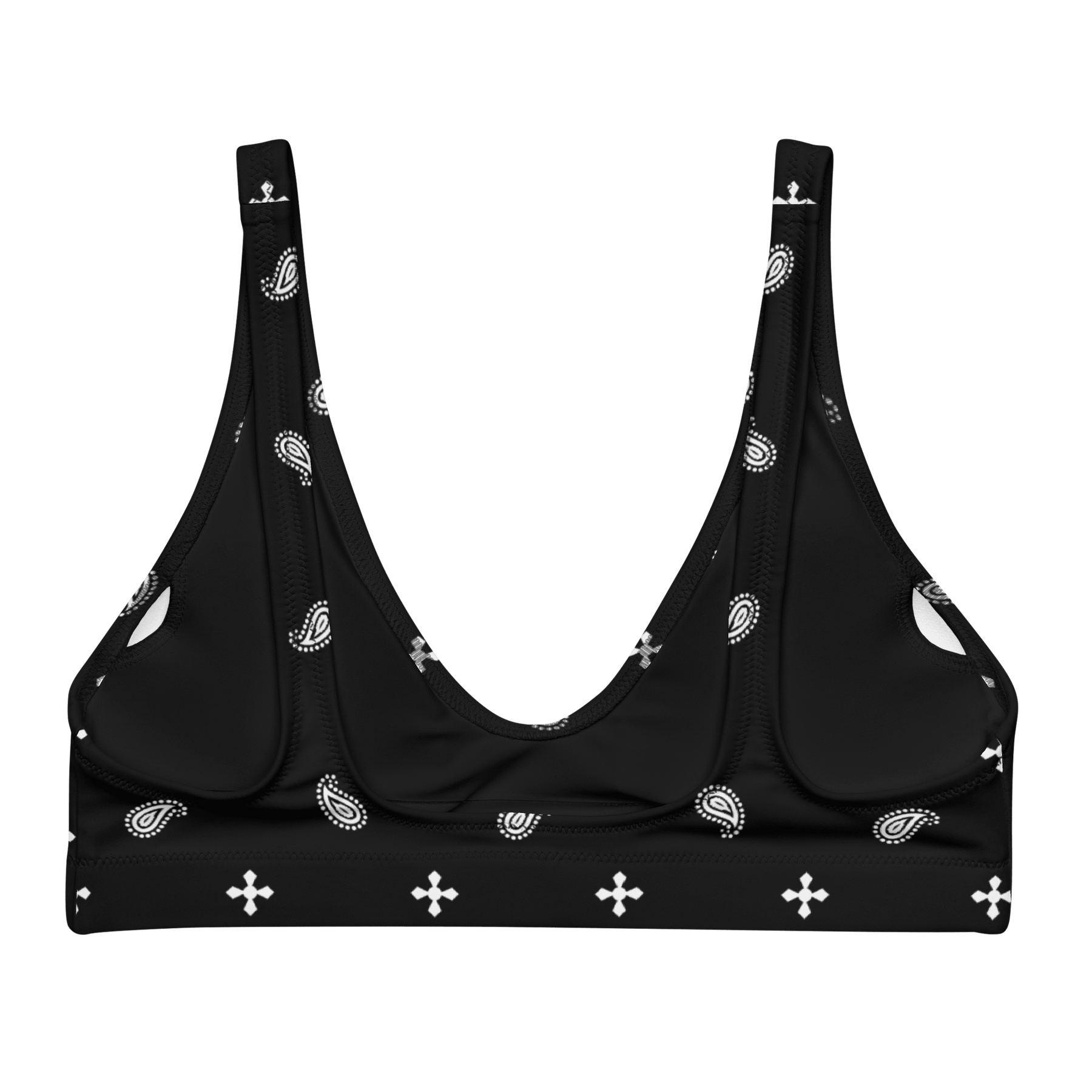 Black Bandana Sport Bikini Top - Goth Cloth Co.9222151_12035