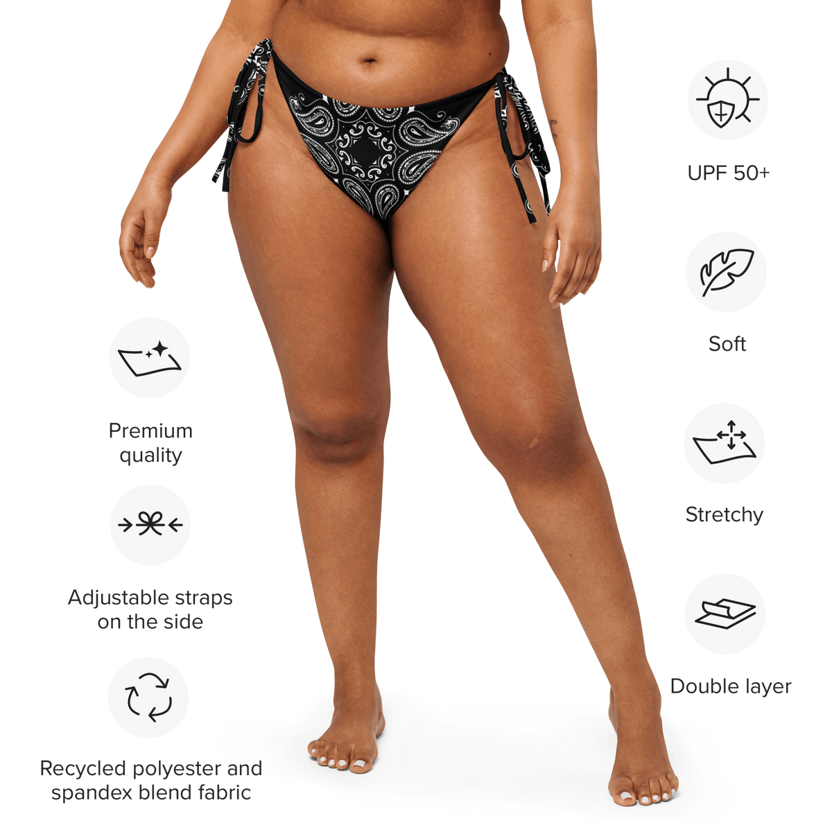 Black Bandana String Bikini Bottoms - Goth Cloth Co.5214672_16575
