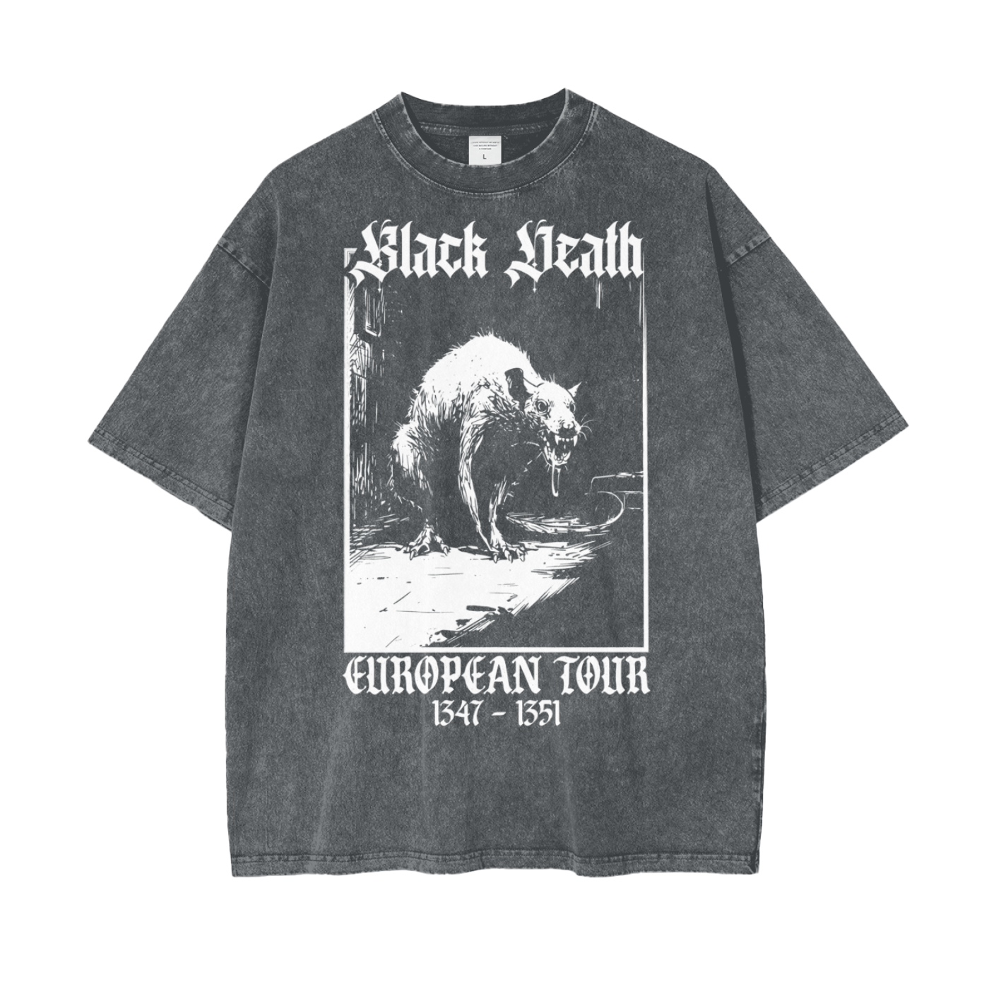 Black Death European Tour Tシャツ Black Death European Tour T-Shirt | Plague Rat Grunge Tee