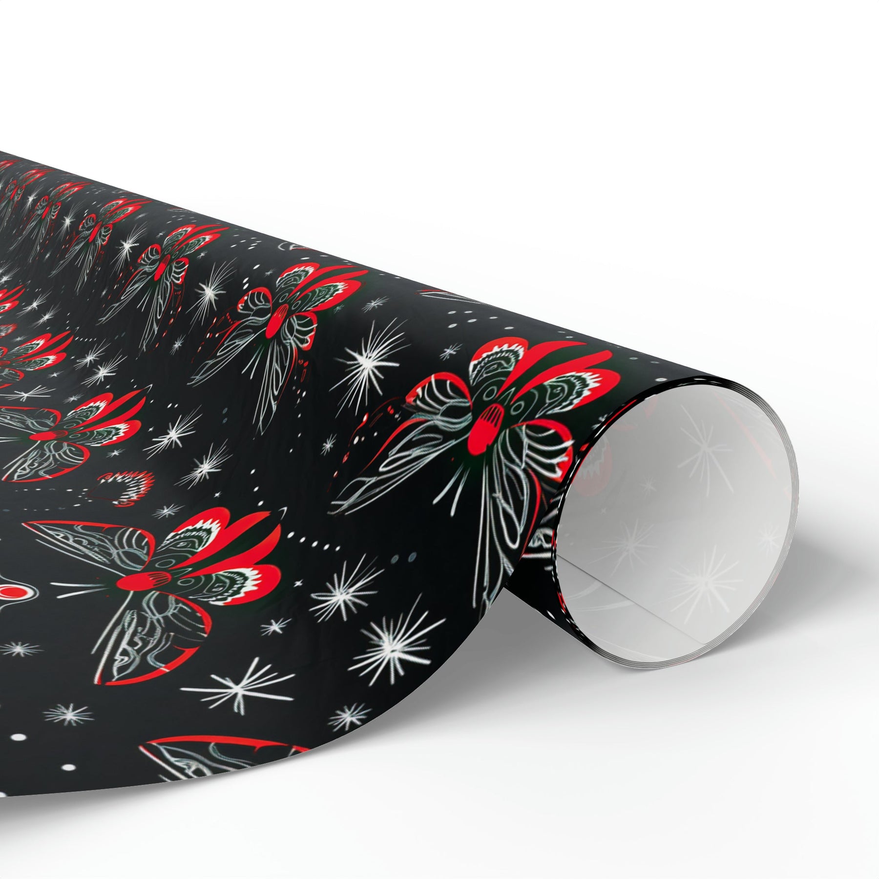 Black & Red Celestial Moth Wrapping Paper - Goth Cloth Co.Home Decor58416378539299506323