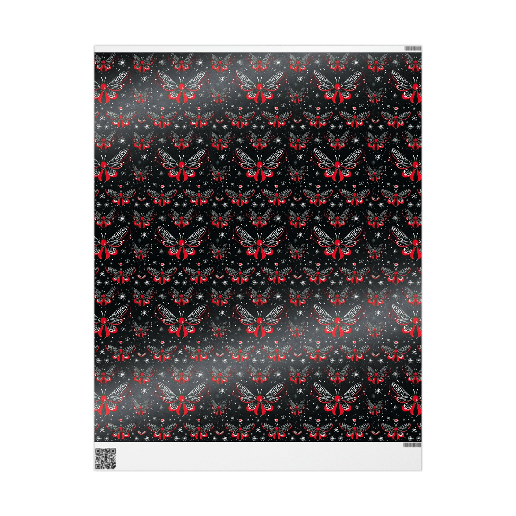 Black & Red Celestial Moth Wrapping Paper - Goth Cloth Co.Home Decor58416378539299506323