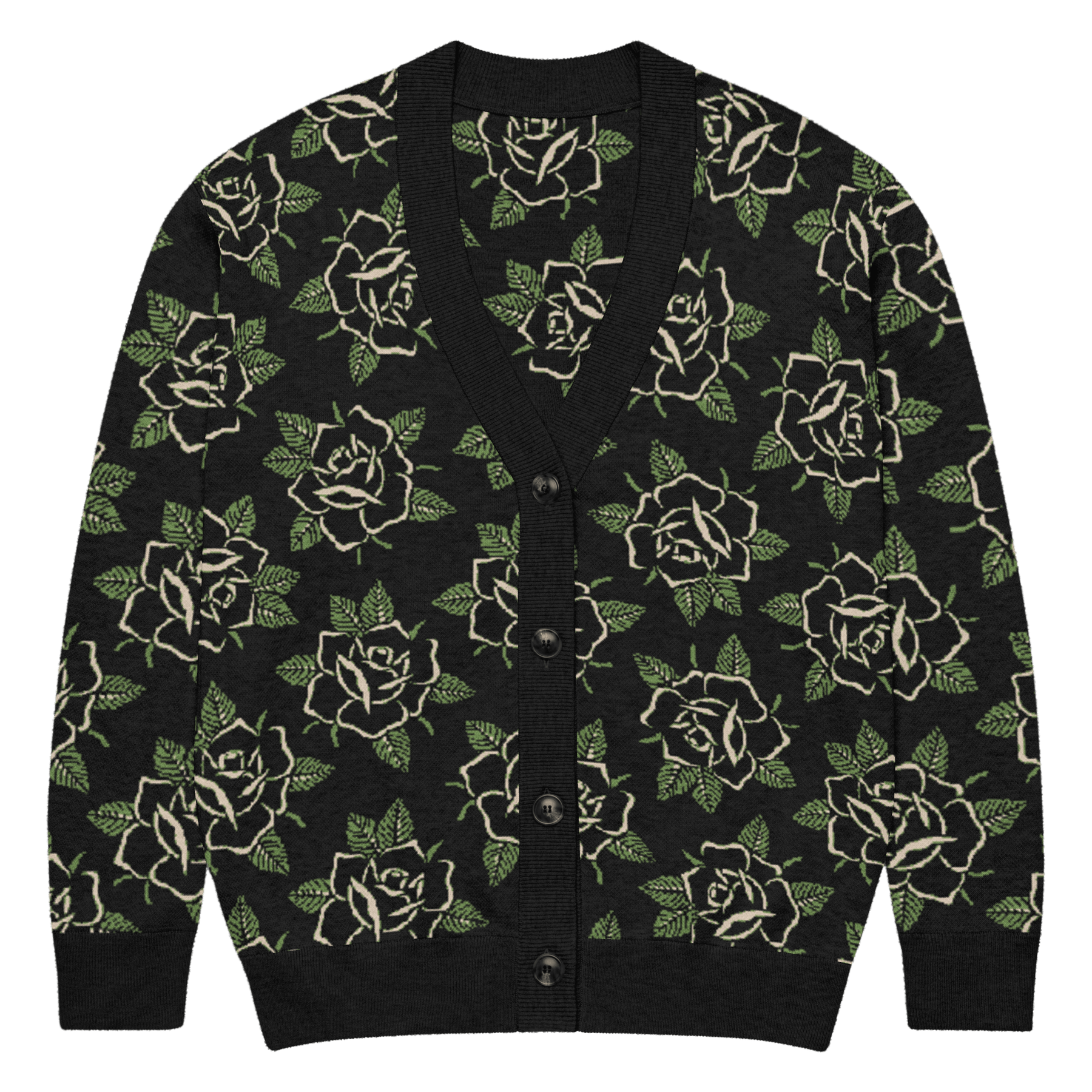 Black Rose Knit Cardigan - Goth Cloth Co.4074054_21032
