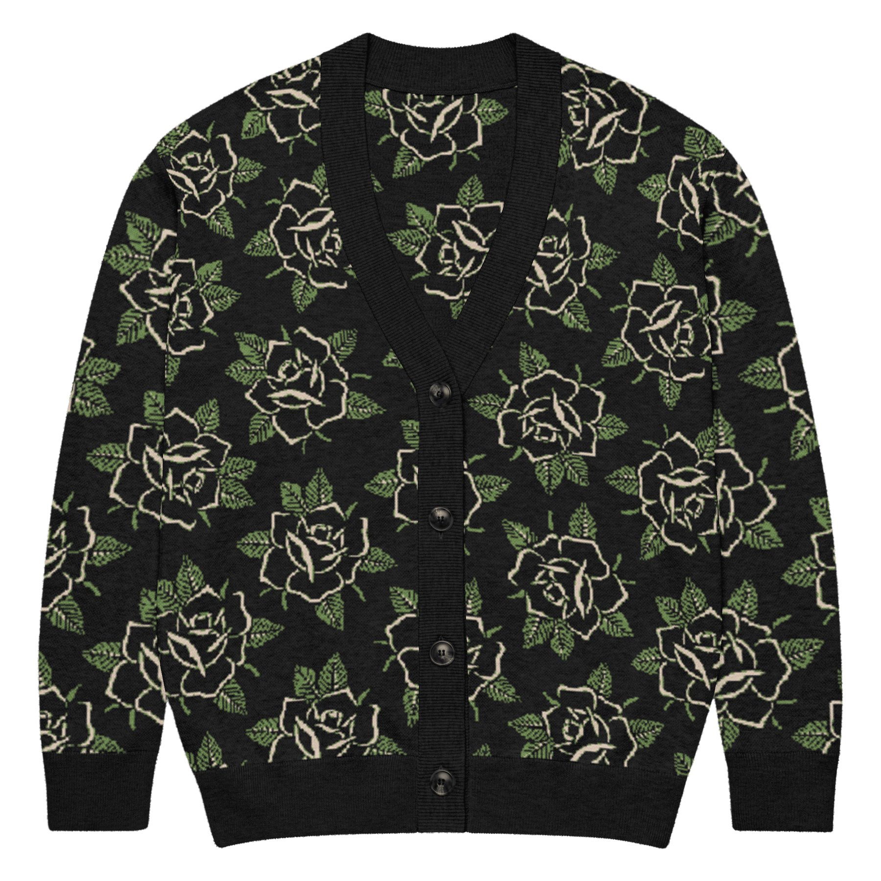Black Rose Knit Cardigan - Goth Cloth Co.4074054_21033