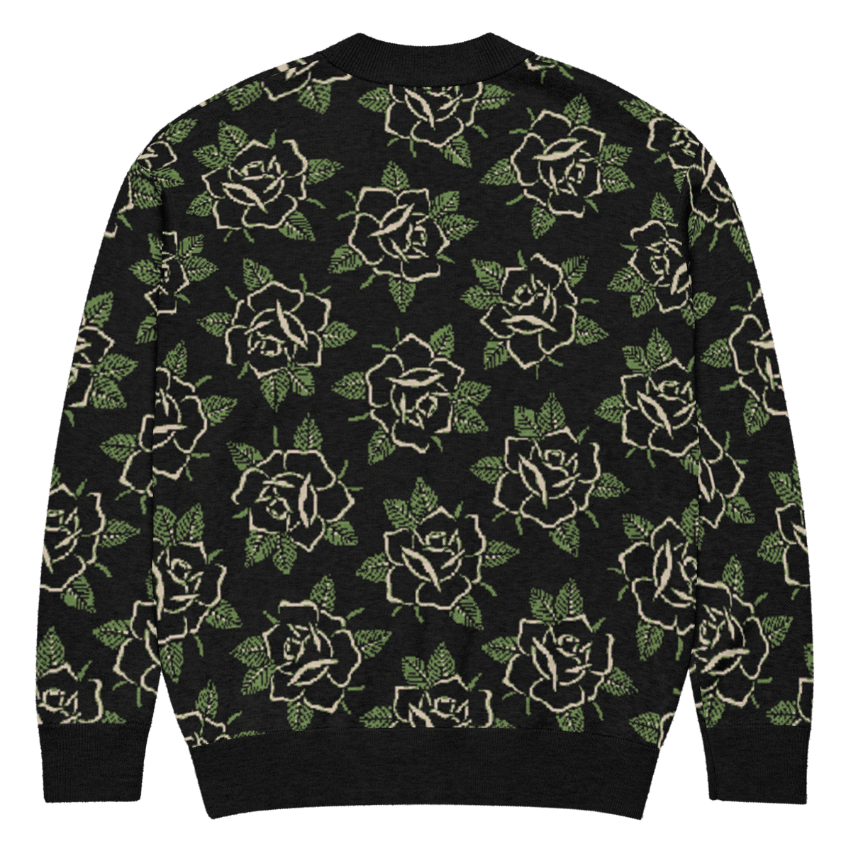 Black Rose Knit Cardigan - Goth Cloth Co.4074054_21034