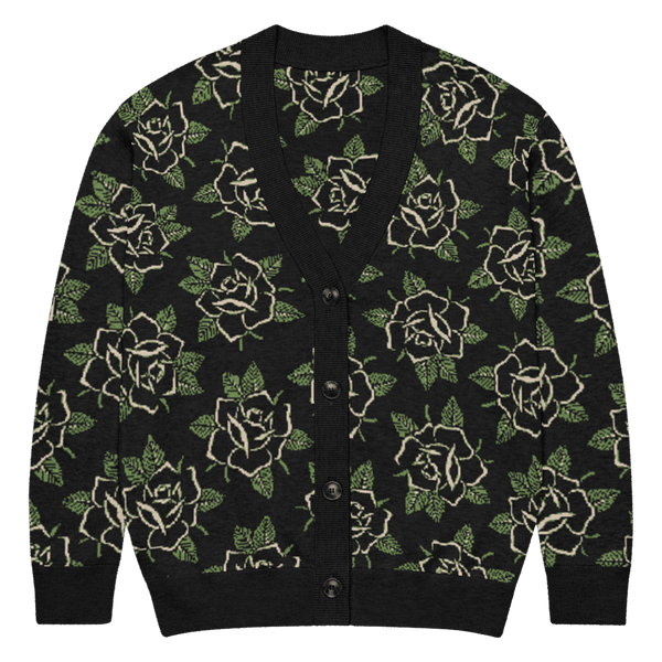 Black Rose Knit Cardigan - Goth Cloth Co.4074054_21034
