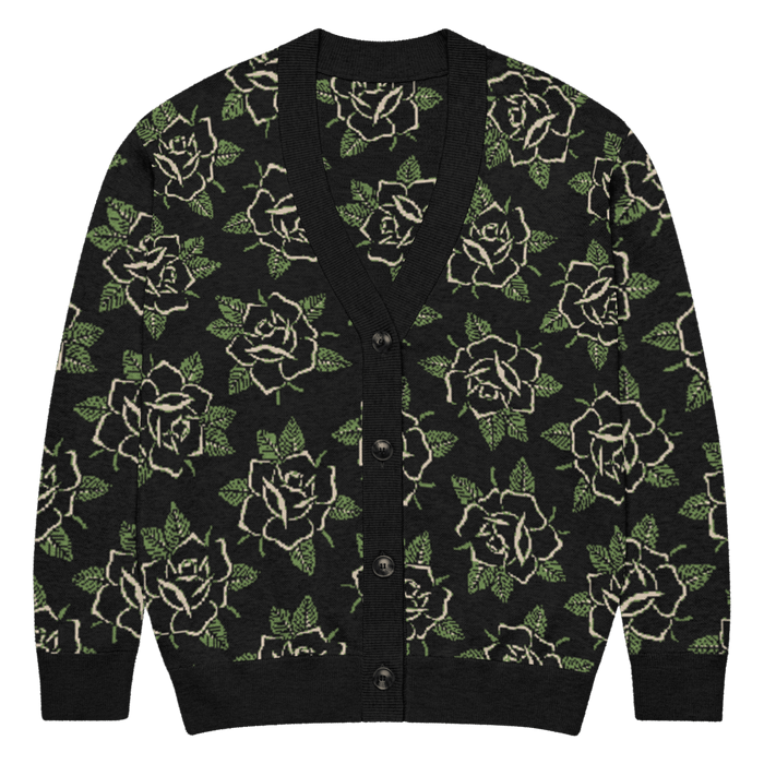 Black Rose Knit Cardigan - Goth Cloth Co.4074054_21034