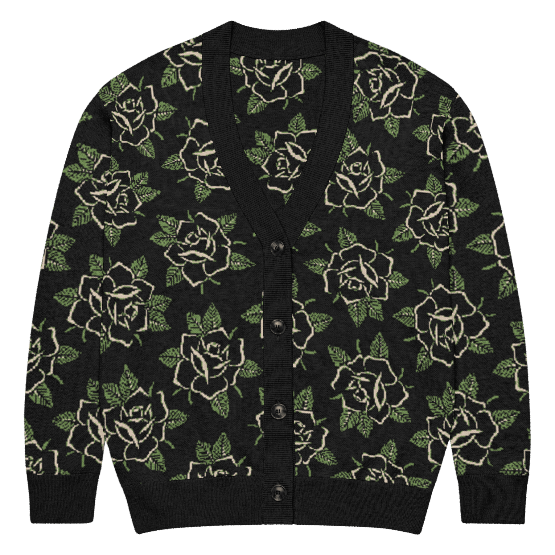 Black Rose Knit Cardigan - Goth Cloth Co.4074054_21034