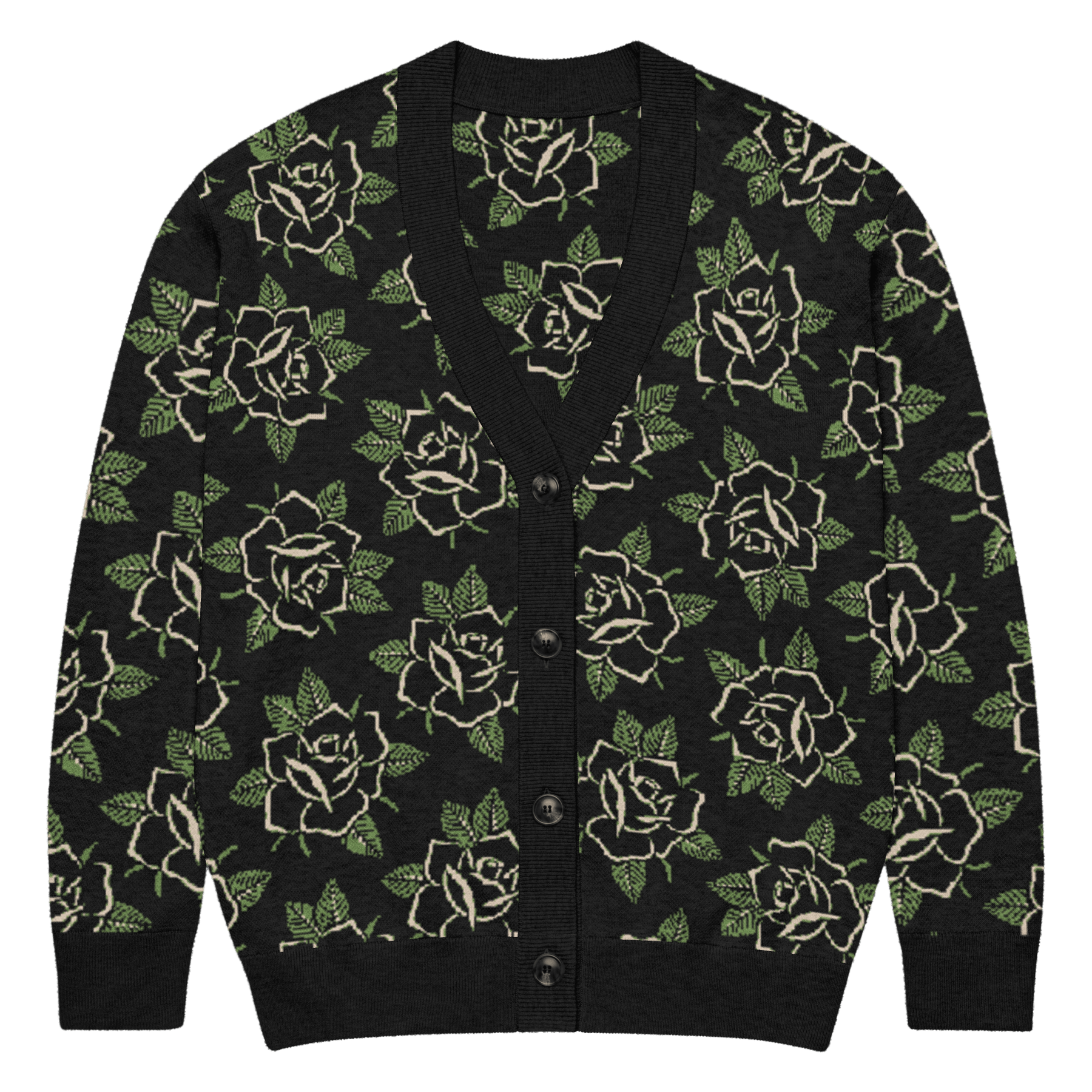 Black Rose Knit Cardigan - Goth Cloth Co.4074054_21035