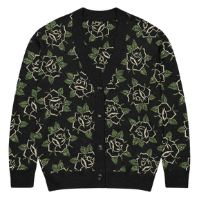 Black Rose Knit Cardigan - Goth Cloth Co.4074054_21035