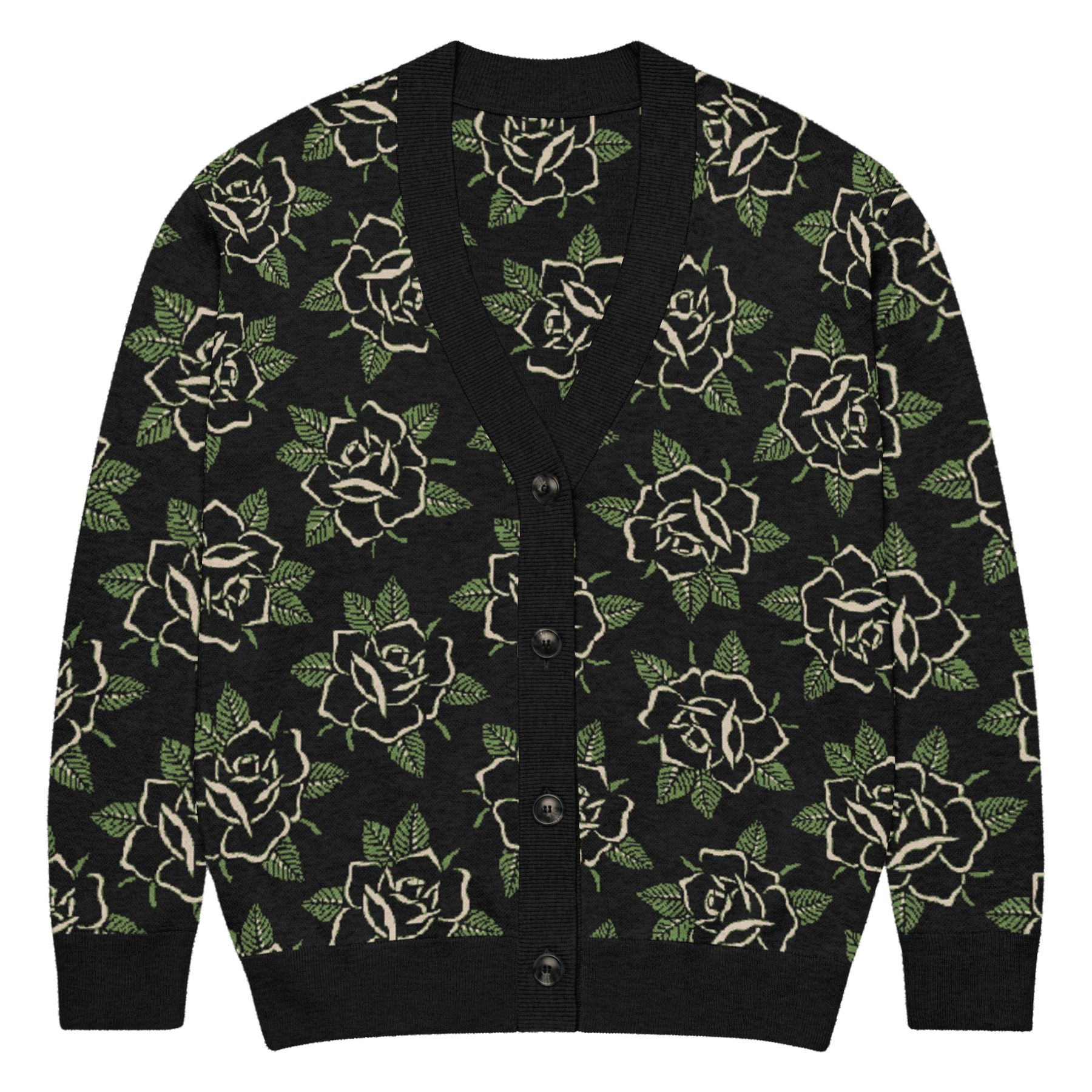 Black Rose Knit Cardigan - Goth Cloth Co.4074054_21037