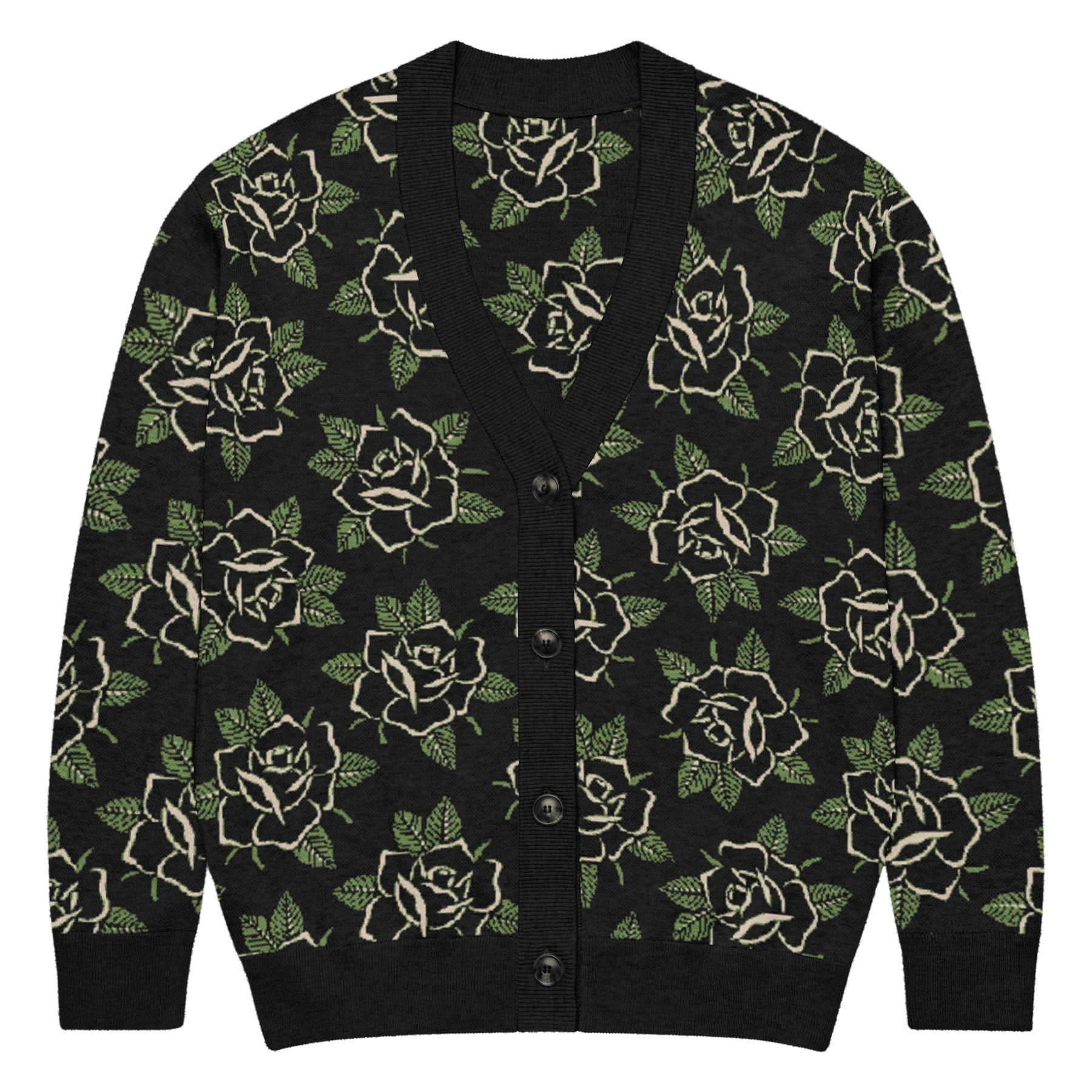 Black Rose Knit Cardigan - Goth Cloth Co.4074054_21169