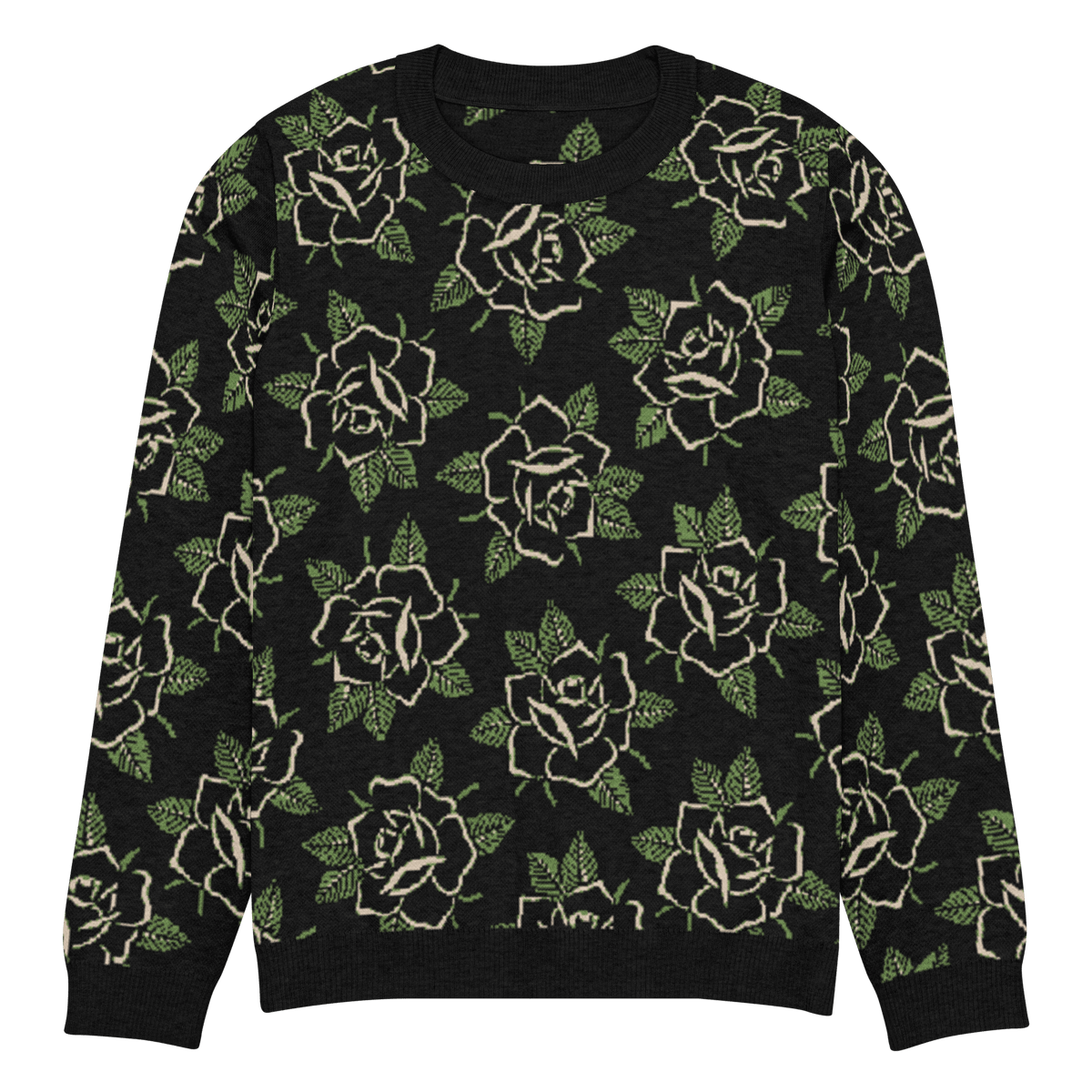 Black Rose Knit Crewneck Sweater - Goth Cloth Co.3194274_19635