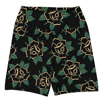 Black Rose Yoga Shorts - Goth Cloth Co.7478889_9079