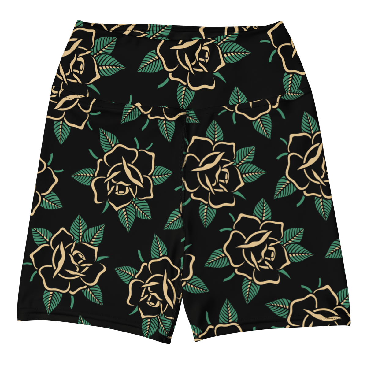 Black Rose Yoga Shorts - Goth Cloth Co.7478889_9079