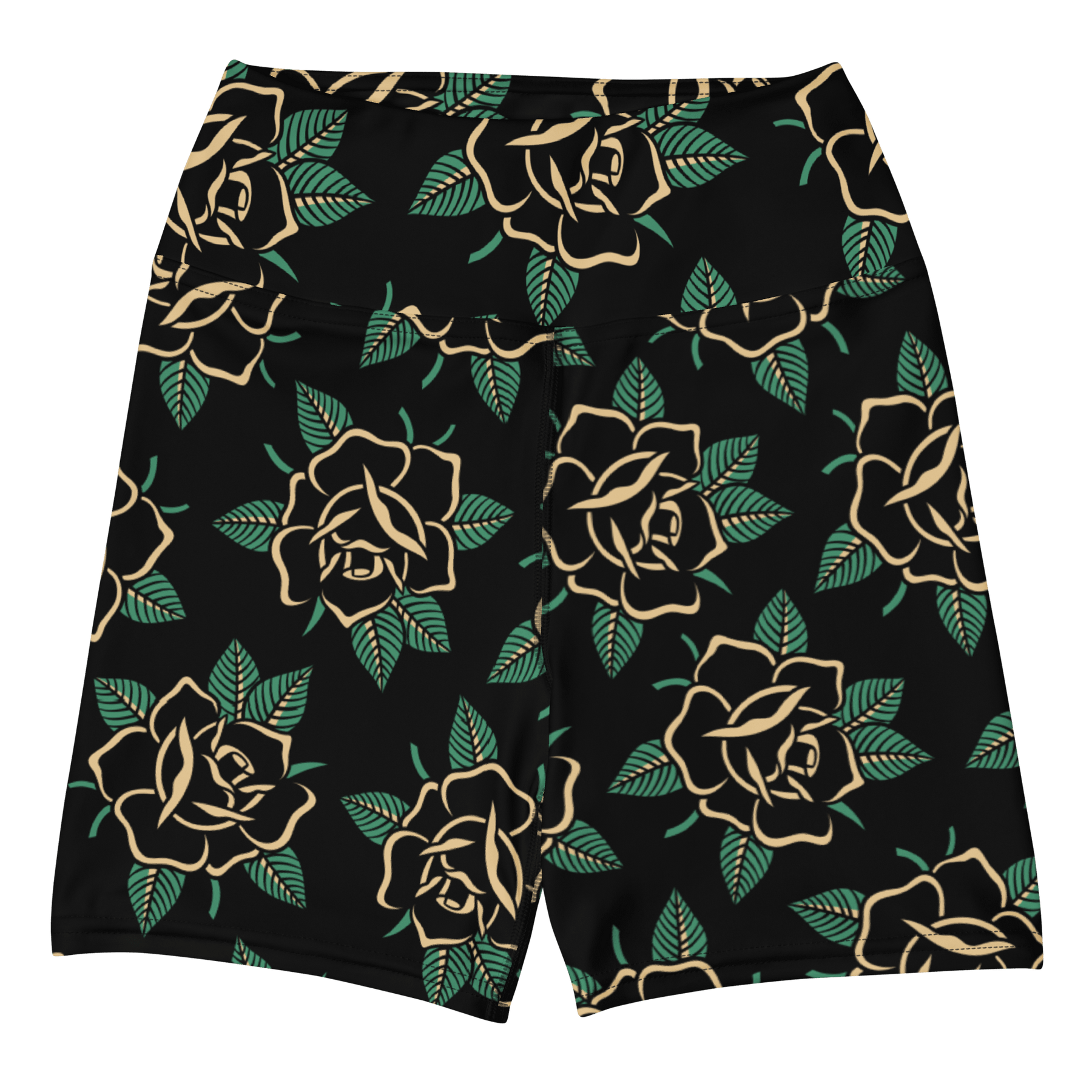 Black Rose Yoga Shorts - Goth Cloth Co.7478889_9079