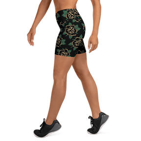 Black Rose Yoga Shorts - Goth Cloth Co.7478889_9079