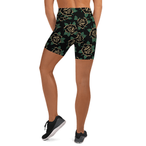Black Rose Yoga Shorts - Goth Cloth Co.7478889_9079