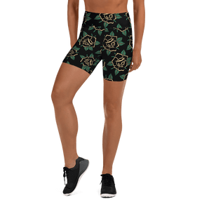 Black Rose Yoga Shorts - Goth Cloth Co.7478889_9079