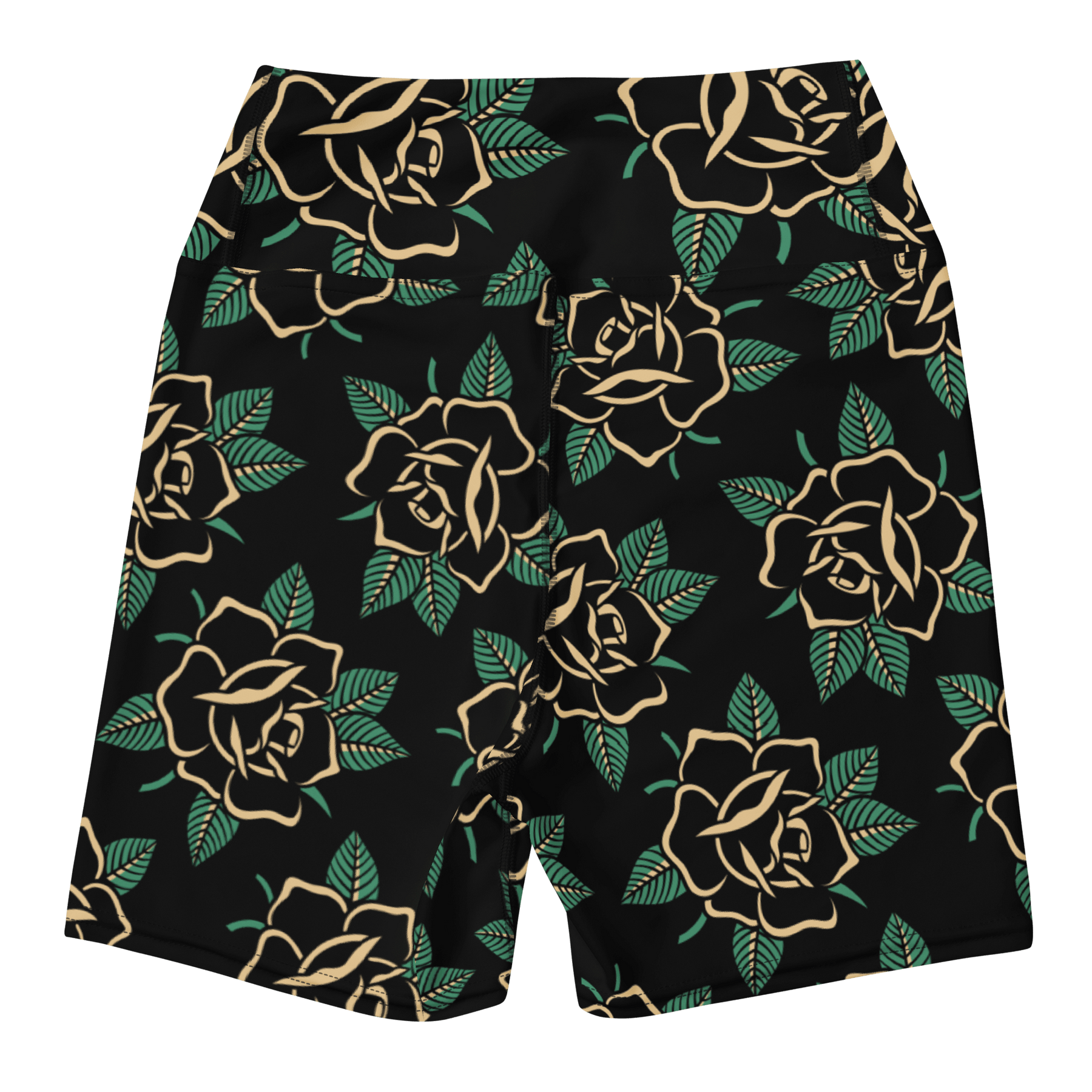 Black Rose Yoga Shorts - Goth Cloth Co.7478889_9079